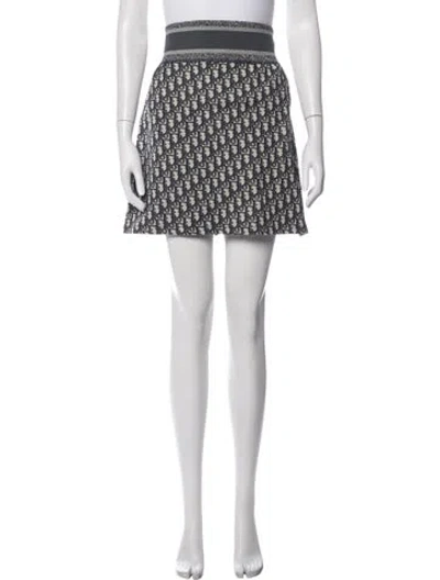 Pre-owned Dior Wool Mini Skirt In Blue