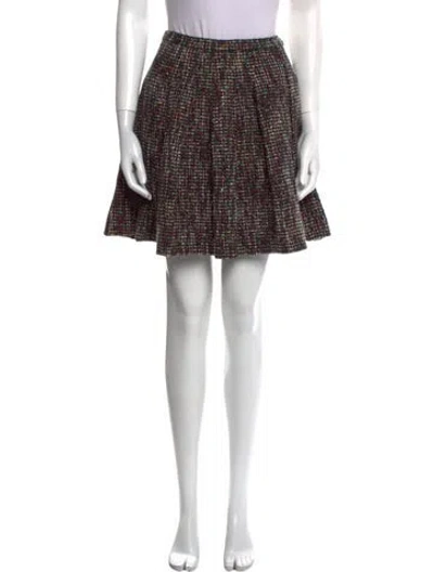 Pre-owned Dior Wool Mini Skirt In Brown