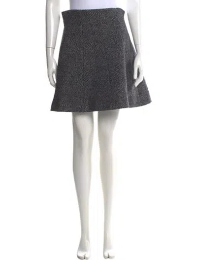 Pre-owned Dior Wool Mini Skirt In Gray