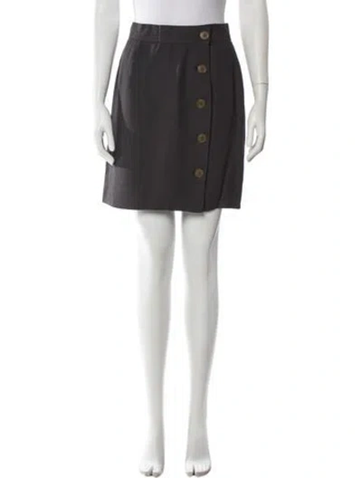 Pre-owned Dior Wool Mini Skirt In Gray