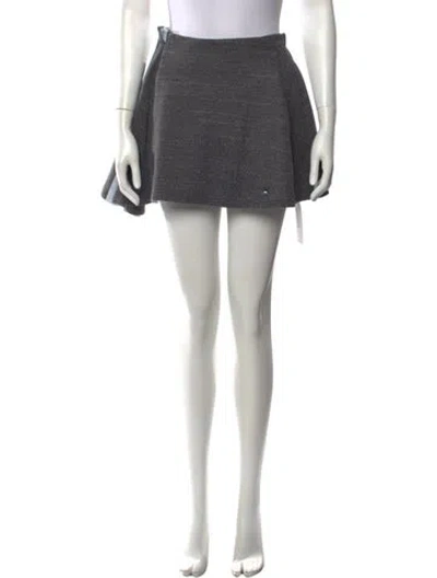 Pre-owned Dior Wool Mini Skirt In Grey
