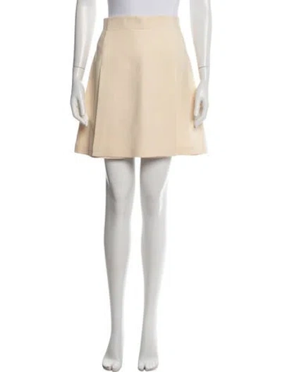 Pre-owned Dior Wool Mini Skirt In Neutrals