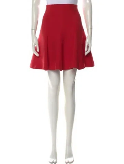 Pre-owned Dior Wool Mini Skirt In Red