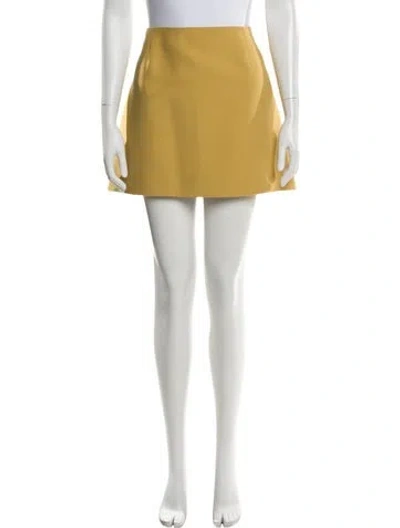 Pre-owned Dior Wool Mini Skirt W/ Tags In Yellow