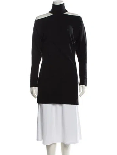 Pre-owned Dior Wool Mock Neck Sweater In Black