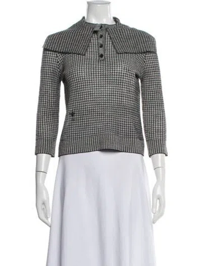 Pre-owned Dior Wool Mock Neck Sweater In White