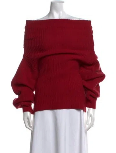 Pre-owned Dior Wool Off-the-shoulder Sweater In Red