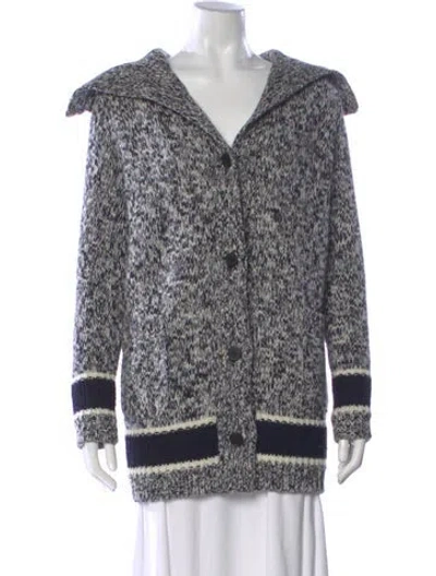 Pre-owned Dior Wool Open Front Sweater In Blue
