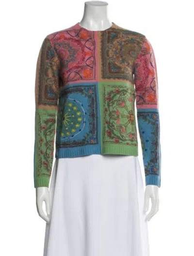 Pre-owned Dior Wool Paisley Print Sweater In Blue