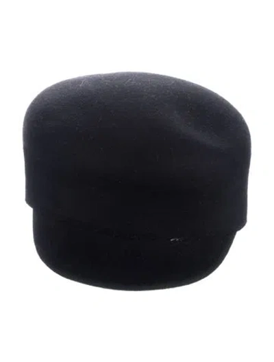 Pre-owned Dior Wool Paper Boy Hat In Black