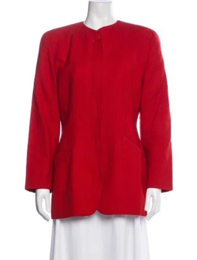 Pre-owned Dior Wool Patterned Blazer In Red