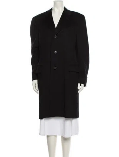 Pre-owned Dior Wool Peacoat In Black