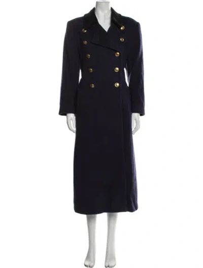 Pre-owned Dior Wool Peacoat In Blue