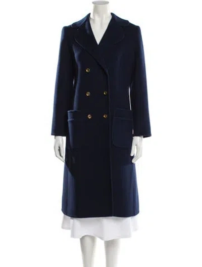 Pre-owned Dior Wool Peacoat In Blue