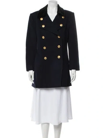 Pre-owned Dior Wool Peacoat In Blue