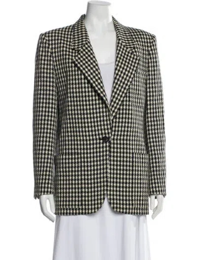 Pre-owned Dior Wool Plaid Print Blazer