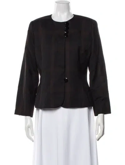 Pre-owned Dior Wool Plaid Print Blazer In Black