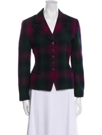 Pre-owned Dior Wool Plaid Print Blazer In Multi