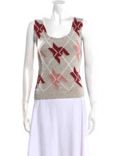 Pre-owned Dior Wool Plaid Print Sweater In Gray
