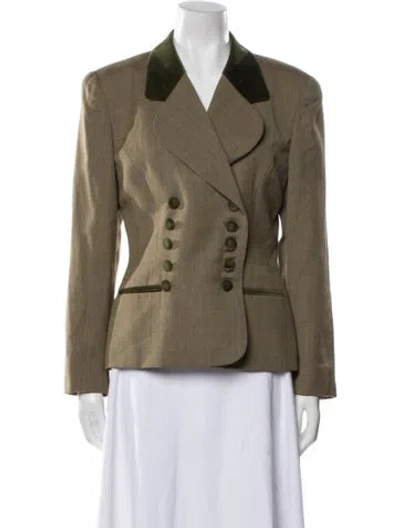 Pre-owned Dior Wool Printed Blazer In Green