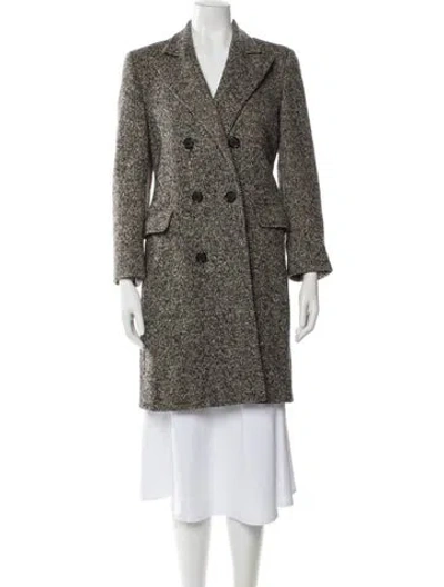 Pre-owned Dior Wool Printed Coat In Gray