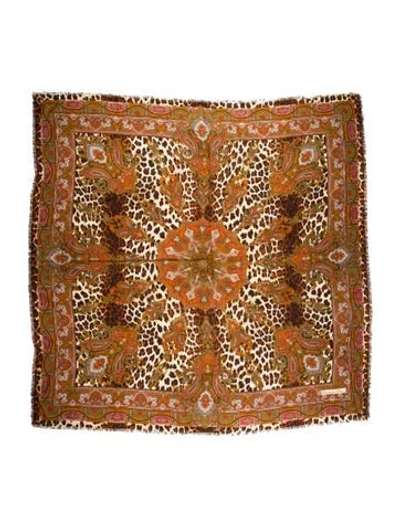 Pre-owned Dior Wool Printed Scarf In Neutral