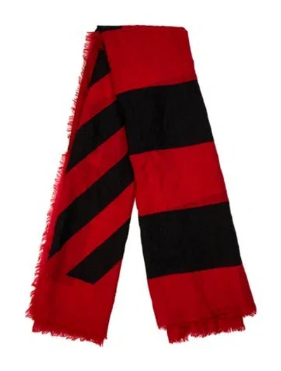 Pre-owned Dior Wool Printed Shawl In Red