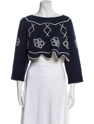 Pre-owned Dior Wool Printed Sweater W/ Tags In Blue