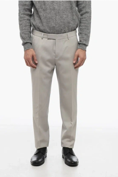 Dior Wool Regular-fit Pants In Grey