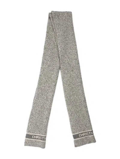 Pre-owned Dior Wool Scarf In Gray