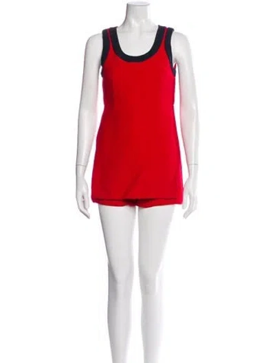 Pre-owned Dior Wool Scoop Neck Romper In Red