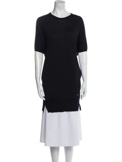 Pre-owned Dior Wool Scoop Neck Sweater In Black