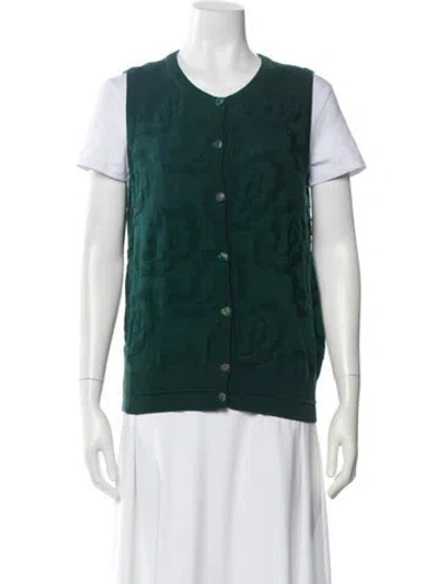 Pre-owned Dior Wool Scoop Neck Sweater In Green