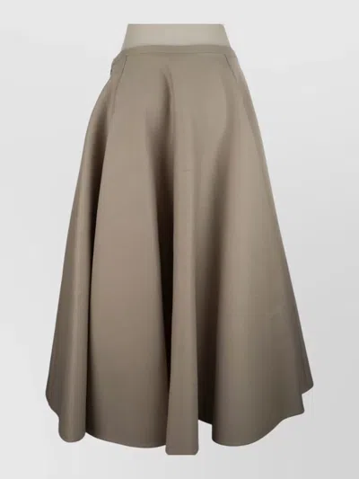 Dior Wool Silk A-line Skirt In Gray