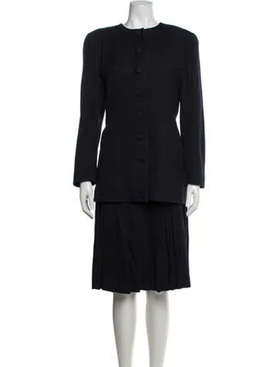 Pre-owned Dior Wool Skirt Set In Blue