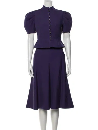 Pre-owned Dior Wool Skirt Set In Purple