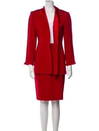 Pre-owned Dior Wool Skirt Set In Red