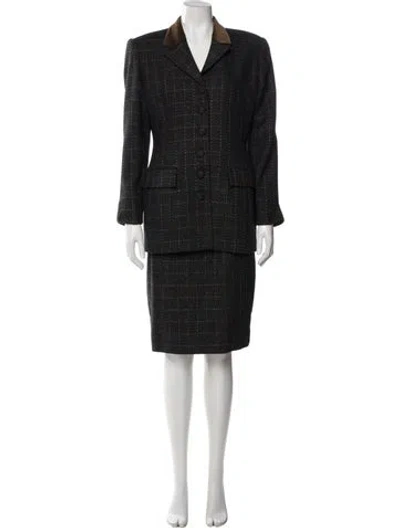 Pre-owned Dior Wool Skirt Suit In Black