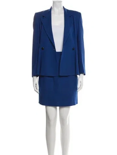 Pre-owned Dior Wool Skirt Suit In Blue