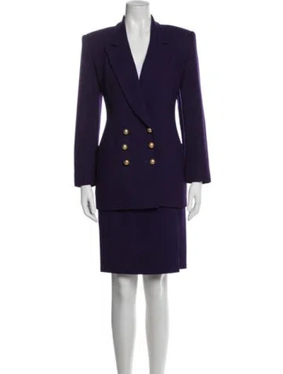 Pre-owned Dior Wool Skirt Suit In Purple