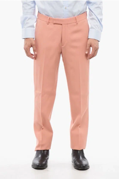 Dior Wool Slim Pants With Pleats In Orange