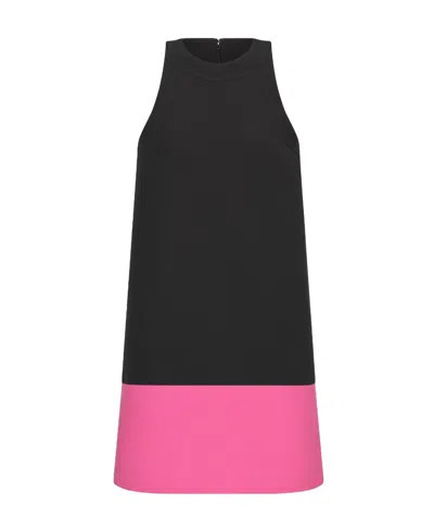 Dior Wool Spliced Dress In Black