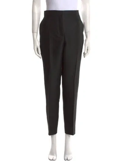 Pre-owned Dior Wool Straight Leg Pants In Black