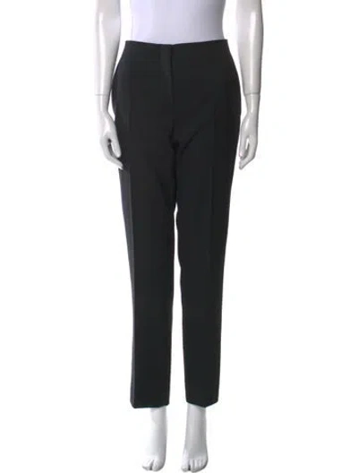Pre-owned Dior Wool Straight Leg Pants In Black