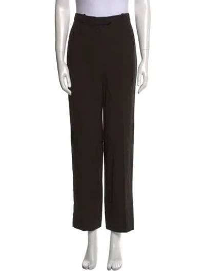 Pre-owned Dior Wool Straight Leg Pants In Black