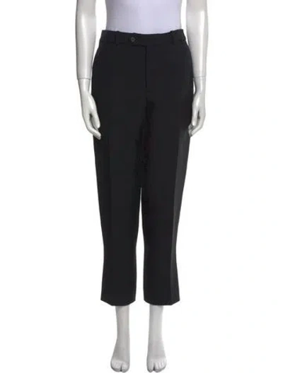 Pre-owned Dior Wool Straight Leg Pants In Black