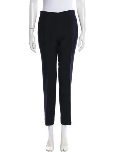 Pre-owned Dior Wool Straight Leg Pants In Black