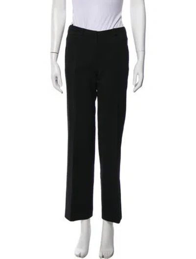 Pre-owned Dior Wool Straight Leg Pants In Black