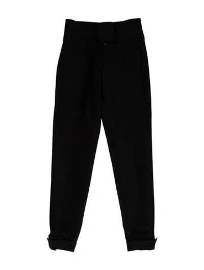 Pre-owned Dior Wool Straight Leg Pants In Black