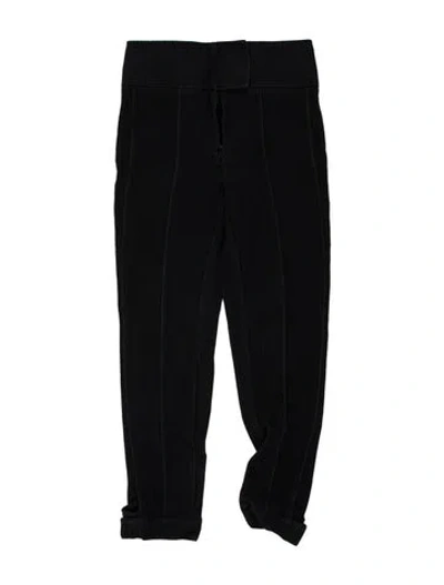 Pre-owned Dior Wool Straight Leg Pants In Black